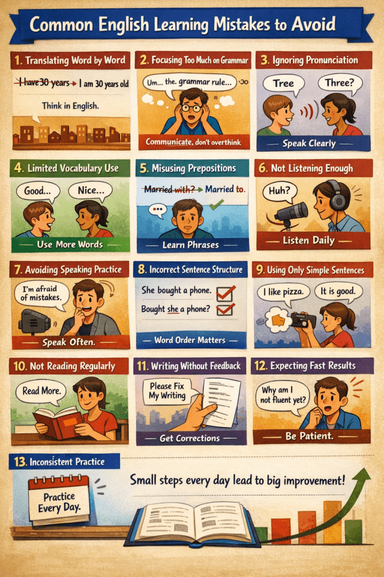 English Learning Mistakes to Avoid - Vocabzoo