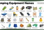 Camping Equipment Names for Kids in English with Pictures