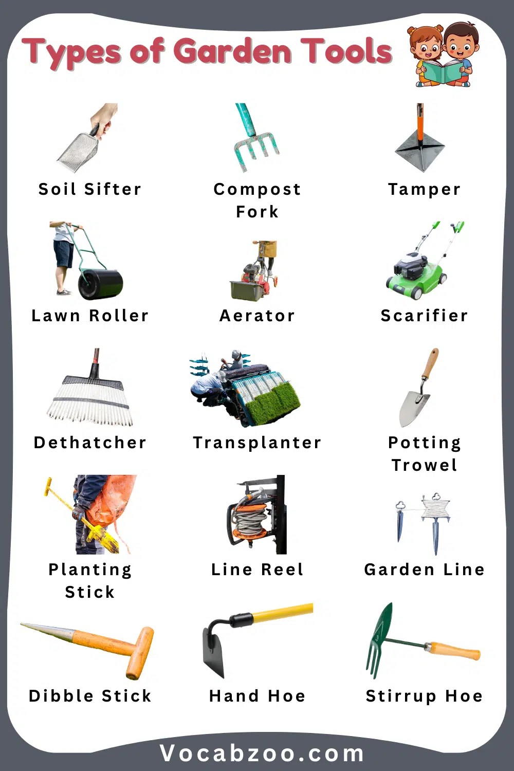 General Names of Garden Tools in English and Pictures