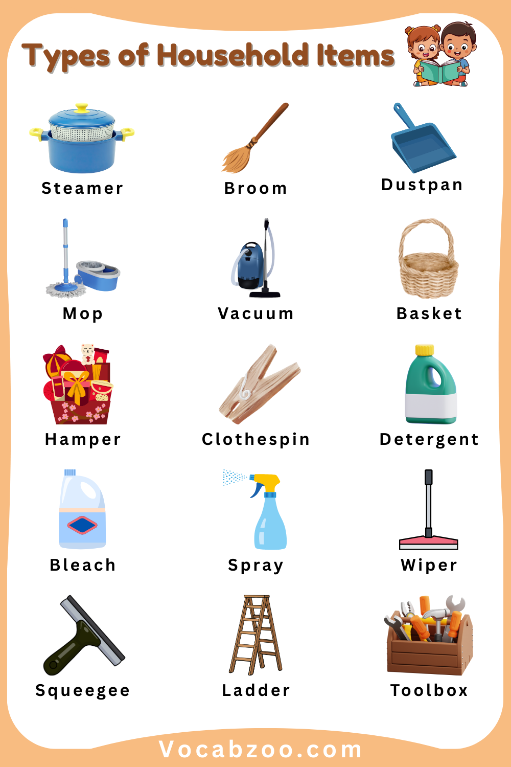 Learn Household Items Names for Kids in English