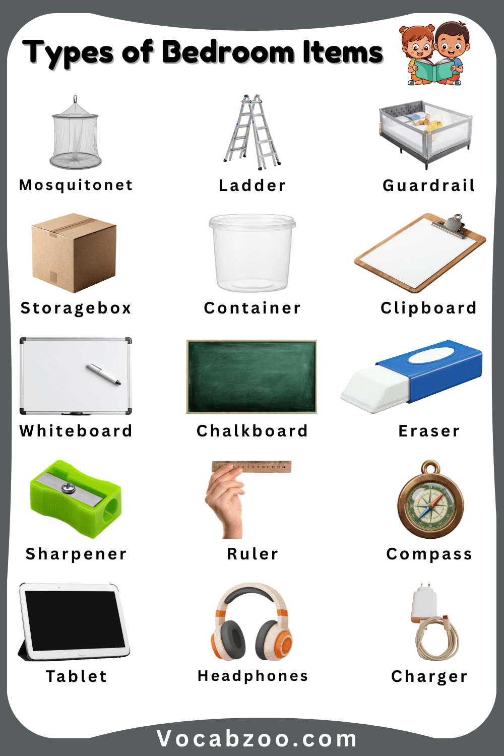 Learn Names of Bedroom Items for Kids with Pictures