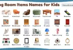 Living Room Items Names for Kids in English with Pictures