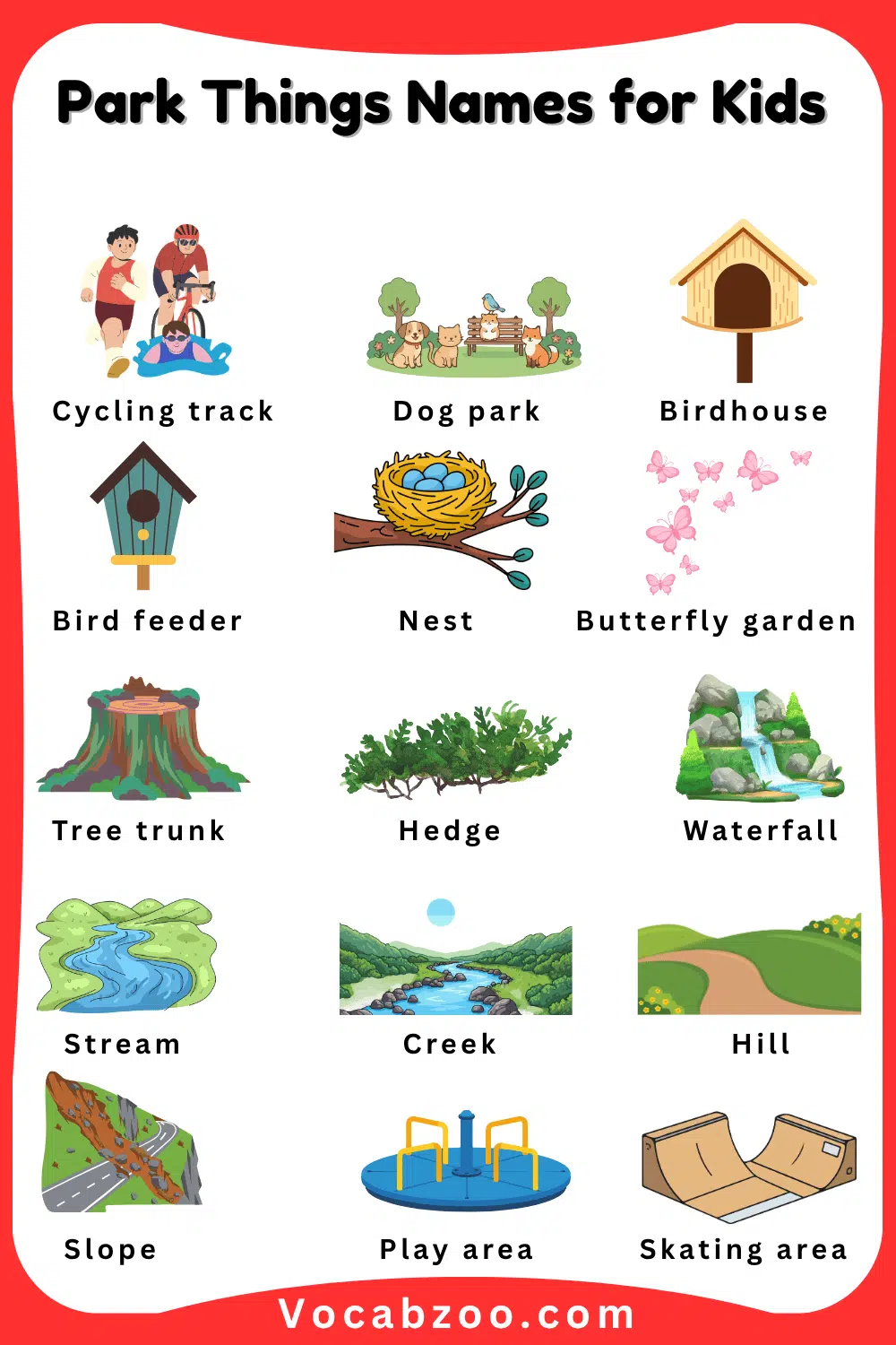 Most Common Park Things Names for Kids with Images