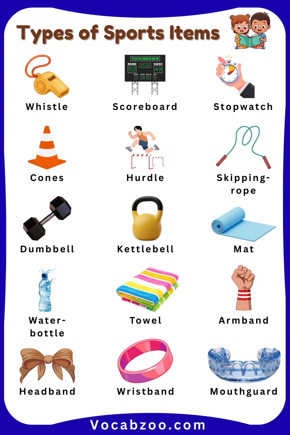 Names of Sports Items for Kids with Images