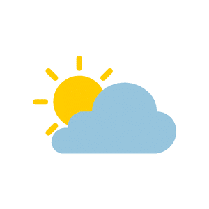 Partly cloudy | Weather Symbols Names for Kids