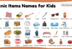 Picnic Items Names for Kids in English with Pictures