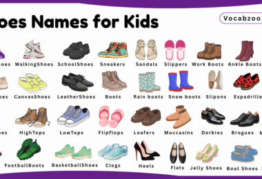 Shoes Names for Kids in English with Pictures