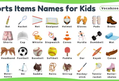 Sports Items Names for Kids in English with Pictures