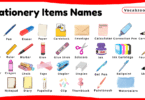 Stationery Items Names for Kids in English with Pictures