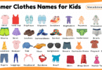 Summer Clothes Names for Kids in English with Pictures