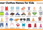 Summer Clothes Names for Kids in English with Pictures