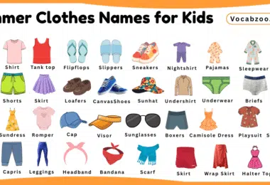 Summer Clothes Names for Kids in English with Pictures