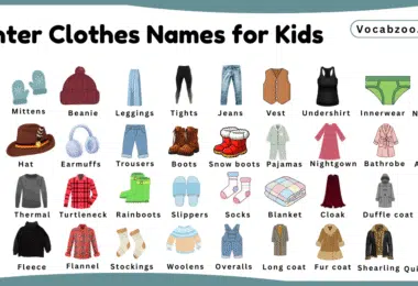 Winter Clothes Names for Kids in English with Pictures