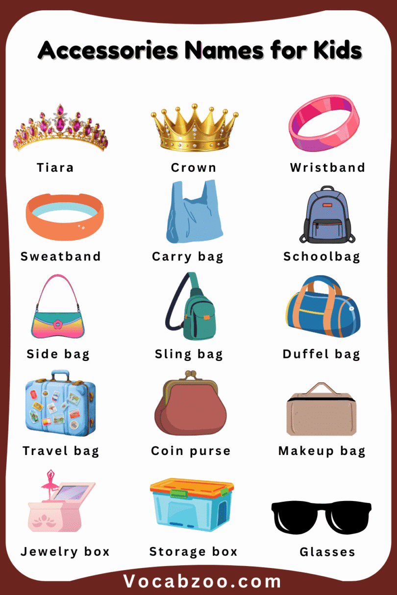 Accessories Names for Kids in English with Pictures - Vocabzoo