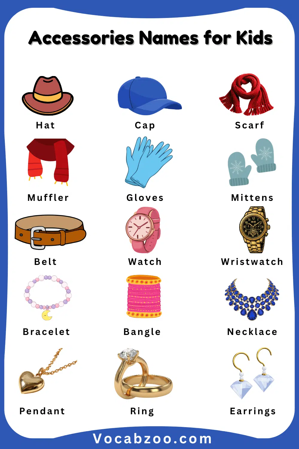 Accessories Names for Kids in English and Pictures