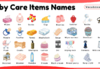 Baby Care Items Names for Kids in English with Pictures