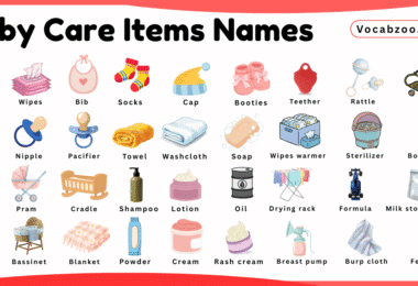 Baby Care Items Names for Kids in English with Pictures