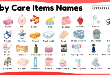Baby Care Items Names for Kids in English with Pictures