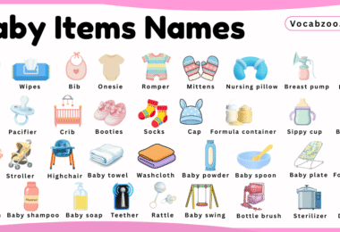 Baby Items Names for Kids in English with Pictures
