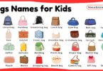 Bags Names for Kids in English with Pictures