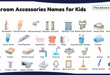 Bathroom Accessories Names for Kids in English with Pictures