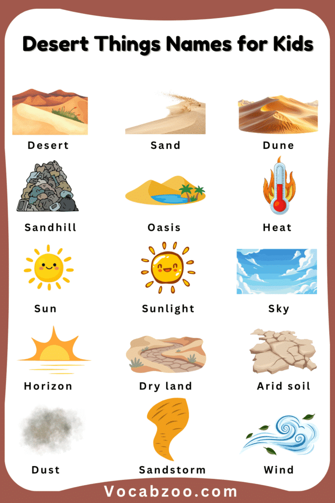 Desert Things Names for Kids in English with Pictures - Vocabzoo