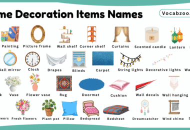 Home Decoration Items Names for Kids in English with Pictures