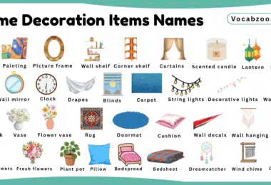 Home Decoration Items Names for Kids in English with Pictures