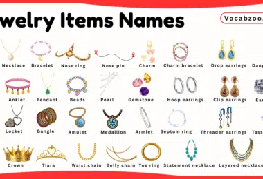 Jewelry Items Names for Kids in English with Pictures