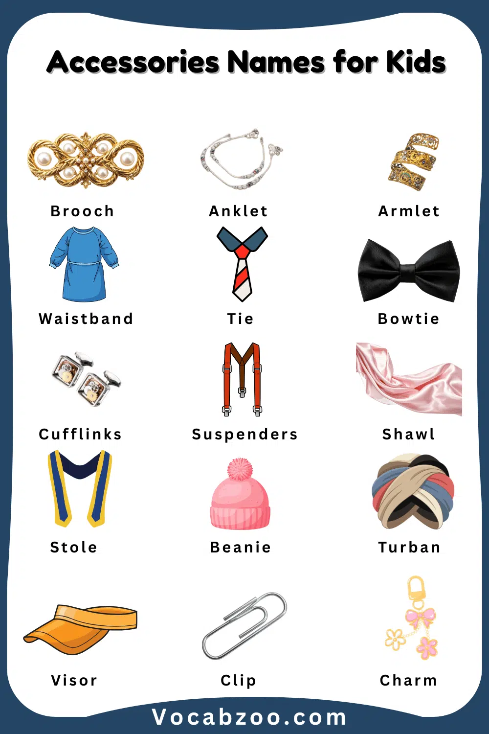 Learn Names of Accessories for Kids with their Images