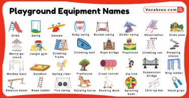 Playground Equipment Names for Kids in English with Pictures