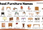 School Furniture Names for Kids in English with Pictures