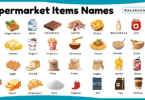 Supermarket Items Names for Kids in English with Pictures