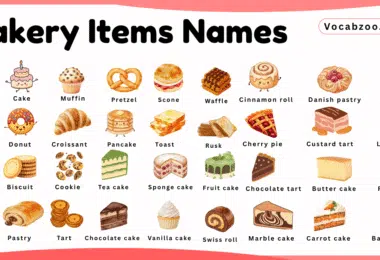 Bakery Items Names for Kids in English with Pictures