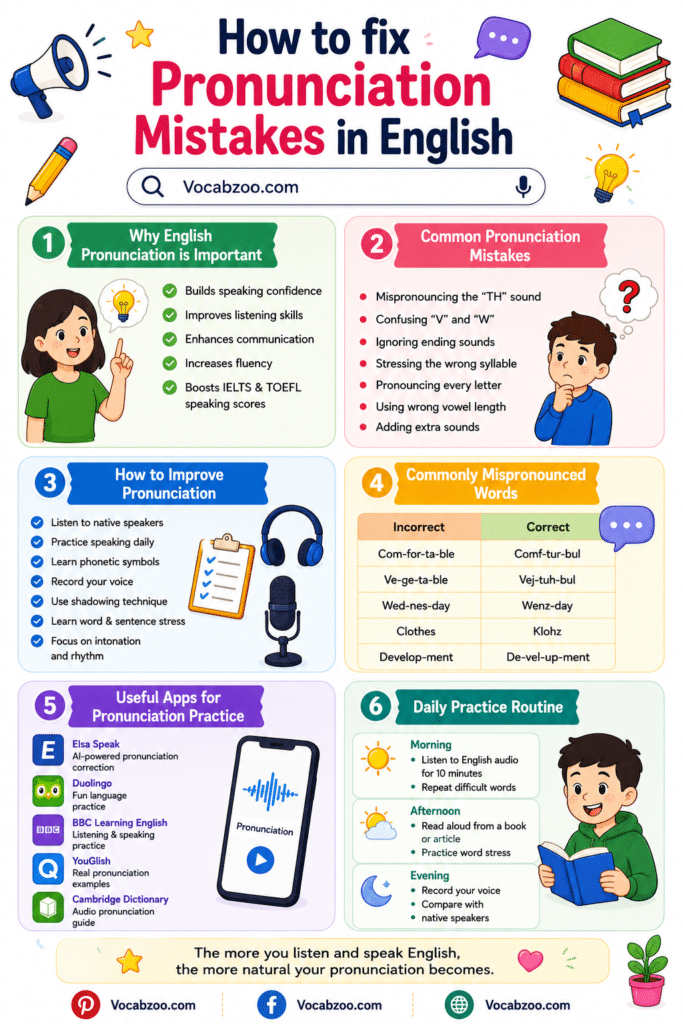 Common Pronunciation Mistakes in English and How to Fix Them - Vocabzoo