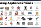 Cooking Appliances Names for Kids in English with Pictures