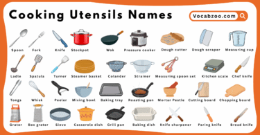 Cooking Utensils Names for Kids in English with Pictures