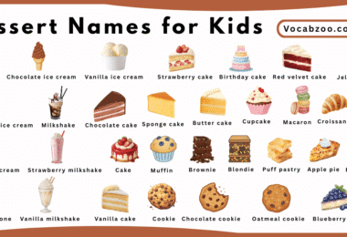 Dessert Names for Kids in English with Pictures