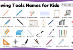 Drawing Tools Names for Kids in English with Pictures