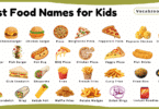 Fast Food Names for Kids in English with Pictures