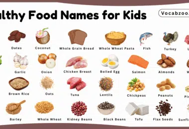 Healthy Food Names for Kids in English with Pictures
