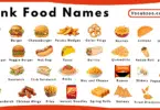 Junk Food Names for Kids in English with Pictures