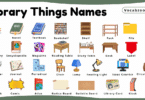 Library Things Names for Kids in English with Pictures