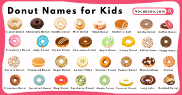 Donut Names for Kids in English with Pictures