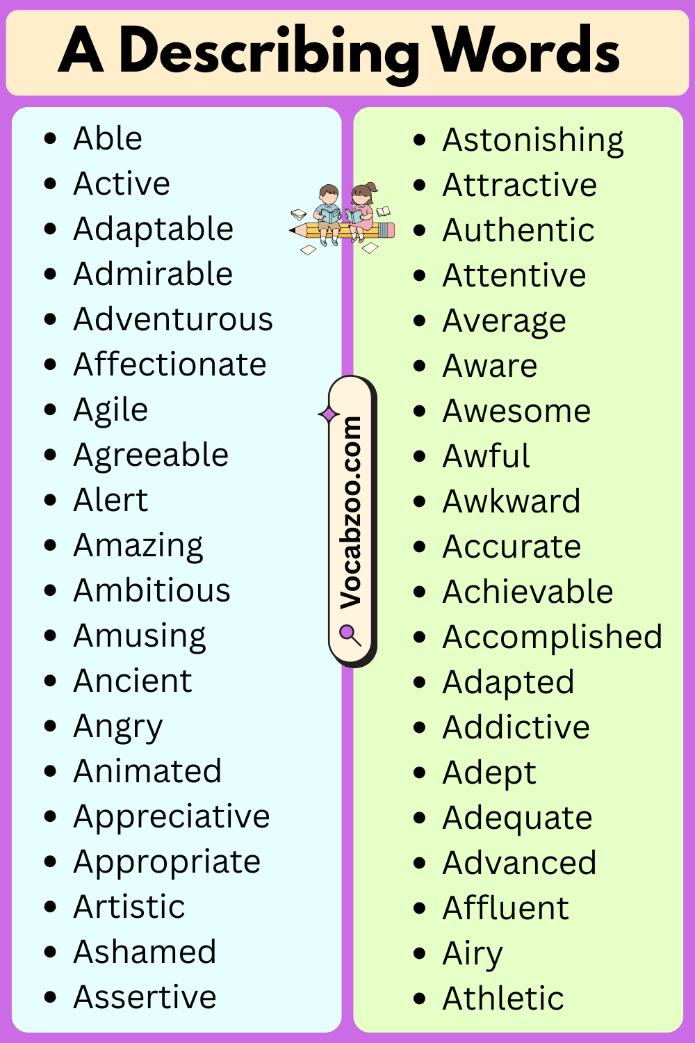 A List of Describing Words
