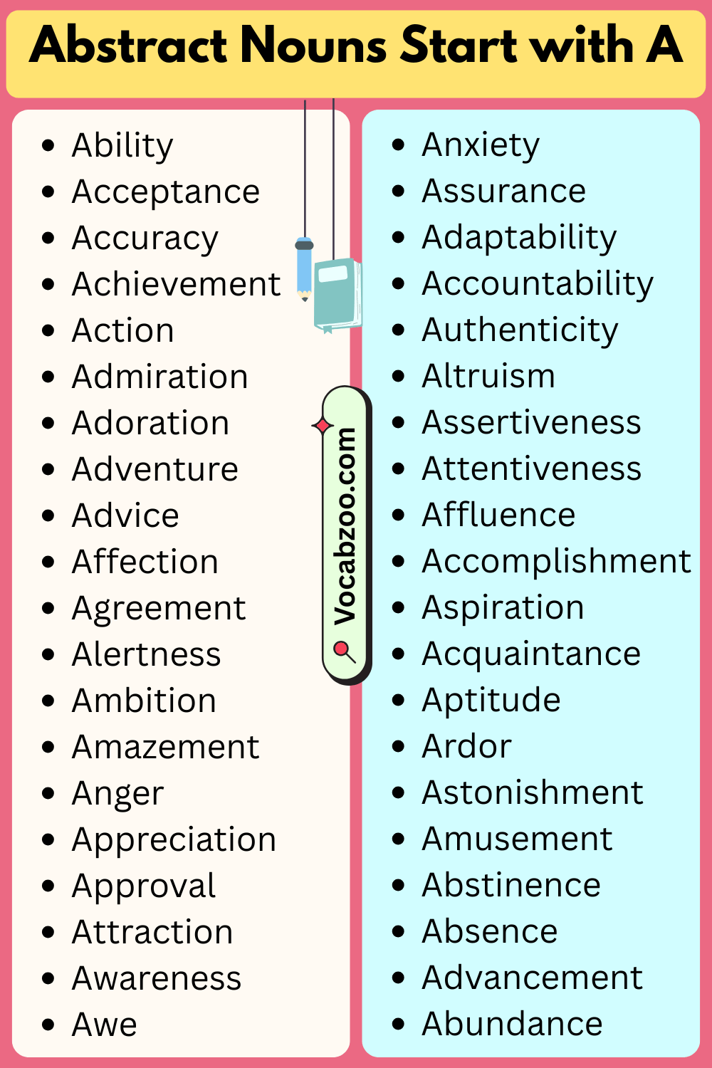 Abstract Nouns That Start with A