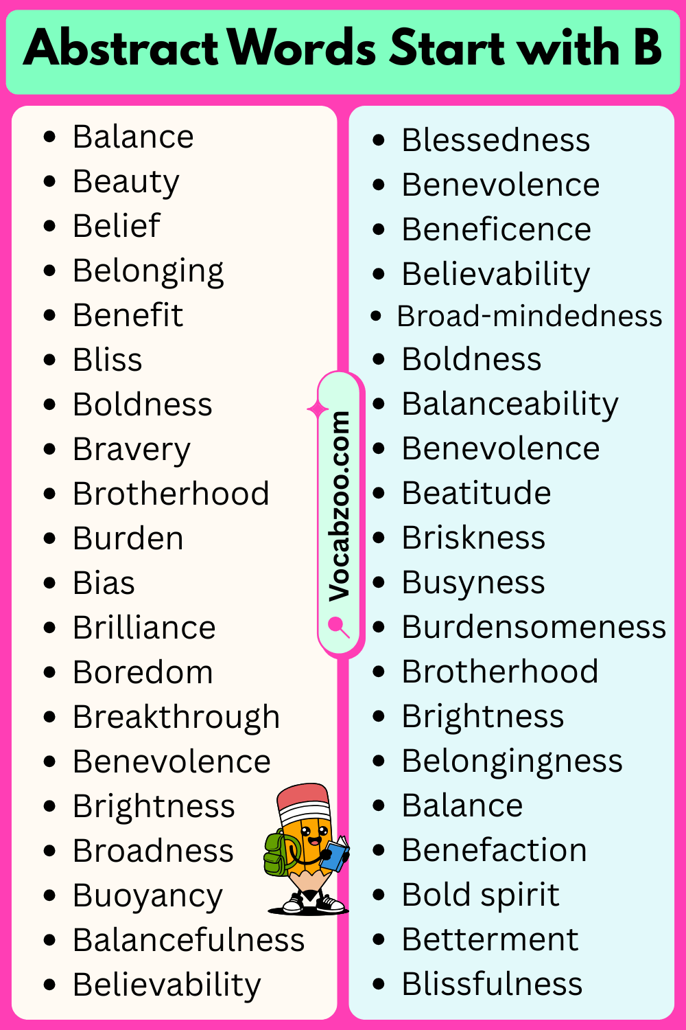 Abstract Words That Start with B
