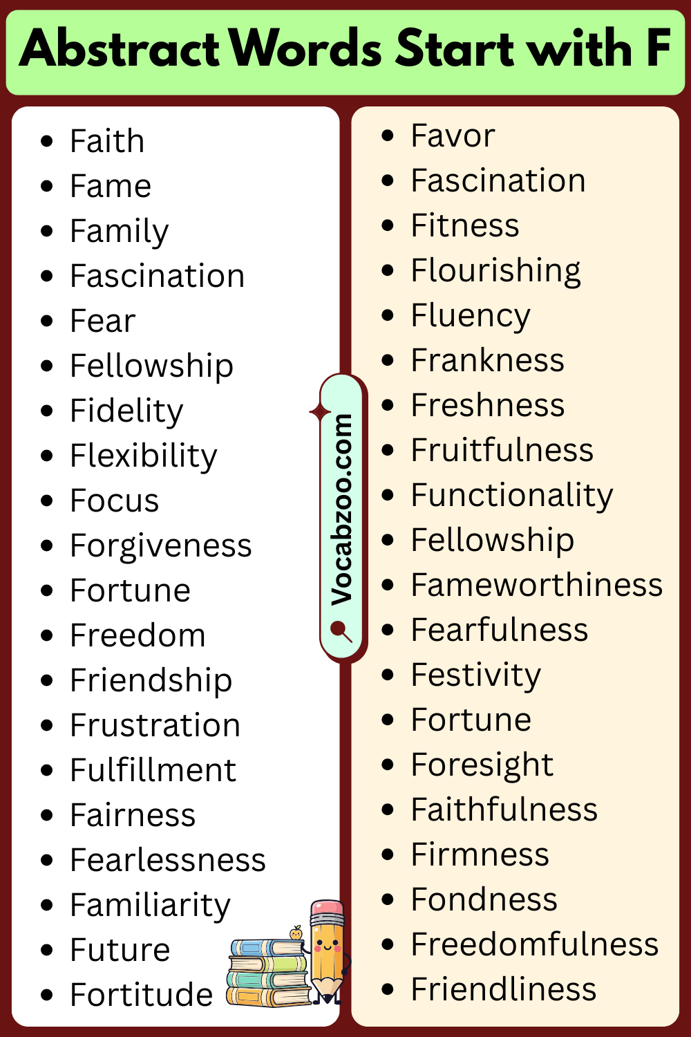 Abstract Words That Start with F