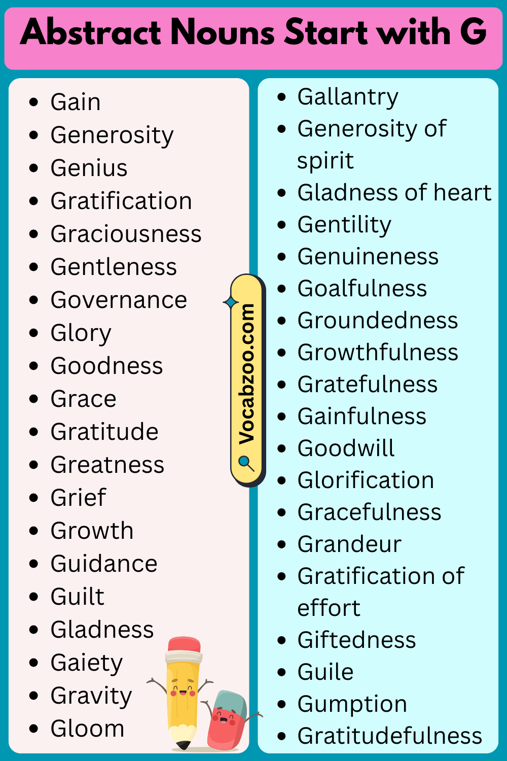 Abstract Nouns That Start with G