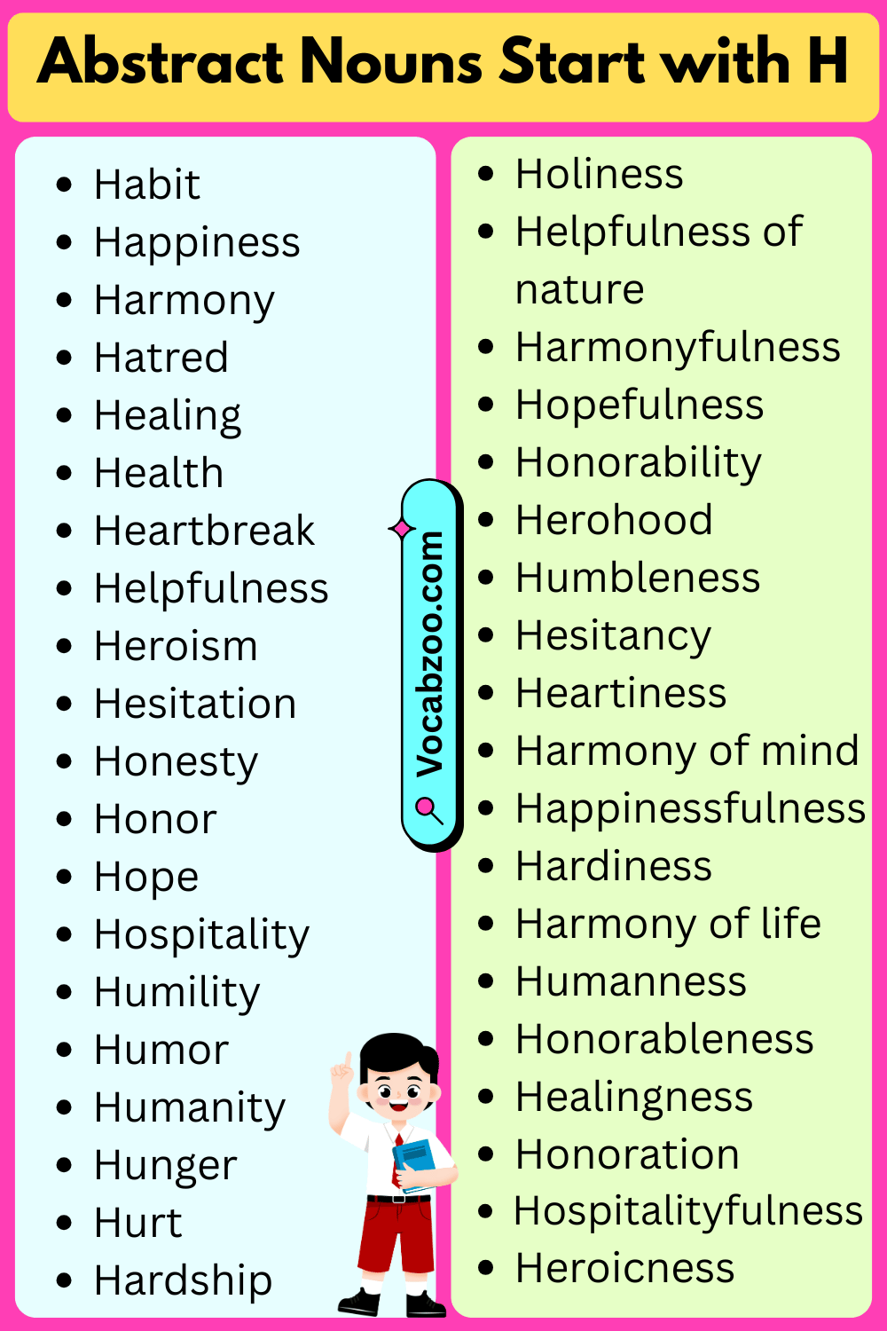Abstract Nouns That Start with H
